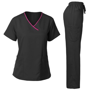 Vestido de Enfermería de manga corta con cuello levantado multicolor, conjunto de uniforme de Hospital de Spandex de alta calidad para hombres y mujeres - Product Image 5