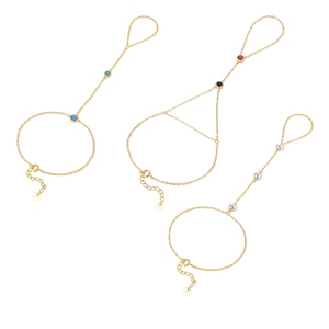 Уникальные ювелирные украшения <span class=keywords><strong>925</strong></span> стерлингового серебра бирюзовый синий красный циркон кольцо браслеты для женщин - Product Image 5