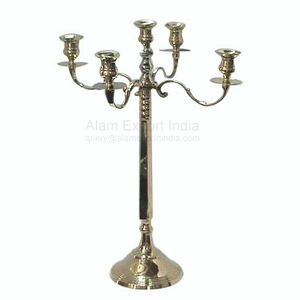 Bougeoir en aluminium avec 5 bras couleur argent Bougeoir au design unique pour la décoration de mariage et de festival Design personnalisé - Product Image 6