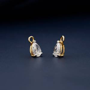 Dernières boucles d'oreilles 1ctw en forme de poire 14k or jaune massif poire laboratoire cultivé diamant Vintage femmes boucles d'oreilles pour la fête de mariage - Product Image 5
