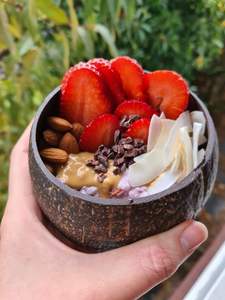 Tazón de coco reutilizable hecho a mano Natural 100% | Cuencos de cáscara de coco | Cocina vegana ecológica para ensaladas, cuencos para batidos - Product Image 5