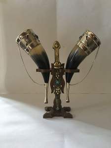 Viking Nautical Style Drinking Horn Mug with Natural Polished Buffalo Horn and Metal Perfect for Gifts and Collectors - Product Image 4