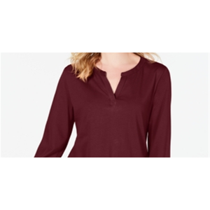 Top Invernale da Donna Charter Club con Stampa e Collo Halter, in Cotone Supima Lavorato a Maglia con Decorazione a Bottoni, Colore Vino, Taglia dalla Petite alla XL - Product Image 2