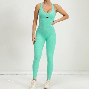 Conjunto de pantalones cortos de Yoga, traje de Fitness para gimnasio de 2 piezas, ropa de entrenamiento para mujer, pantalones cortos de cintura alta, Sujetador deportivo con correas cruzadas, chándal para correr - Product Image 5