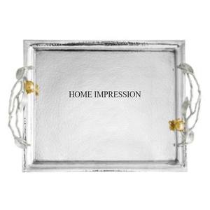 ถาดเสิร์ฟอาหารแบบโบราณทำจากโลหะเคลือบทองมีมือจับที่ดูงดงามและสินค้าอื่นๆจากอินเดีย - Product Image 4