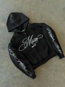 เสื้อฮู้ดดี้ผู้ชาย ลายเพชร พิมพ์ลายเพชรทั่วตัว ทรงบ็อกซี่ ล้างสีแบบเฟด  ผู้ผลิตเสื้อฮู้ดดี้ - Product Image 2