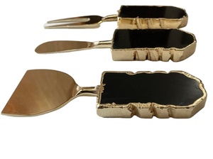 Meilleure qualité Offre Spéciale naturel ensemble de 3 couteaux à fromage AGATE noire commande en gros - Product Image 6