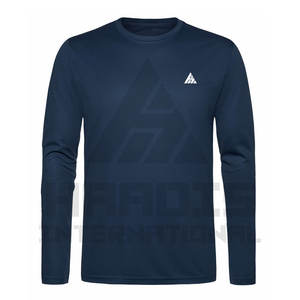 T-shirt à manches longues décontracté pour hommes Couleur personnalisée Col en O T-shirt à manches longues pour hommes à la mode T-shirt respirant Slim Fit - Product Image 3