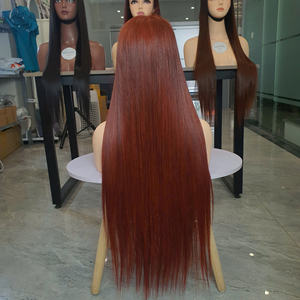 100% Raw vietnamita naranja Color 30 pulgadas hueso recto pelucas de cabello humano doble dibujado largo vendedor - Product Image 4