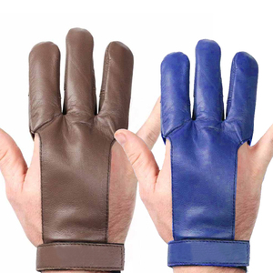 High Quality Archery <b>Gloves</b> 3 Finger <b>Shooting</b> <b>And</b> <b>Hunting</b> Leather <b>Gloves</b> - Product Image 5