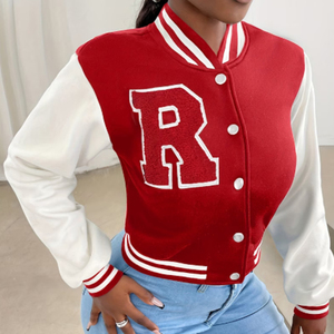 Chaqueta de Béisbol Bordada en Chenilla de Lana con Logotipo Personalizado, Diseño Varsity Vintage de Alta Calidad para Hombre, Patrón Invernal - Product Image 4