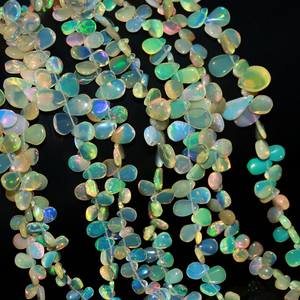 ลูกปัดอัญมณีรูปลูกแพร์แบบเรียบของเอทิโอเปียสำหรับทำเครื่องประดับลูกปัดโอปอลธรรมชาติขนาด8" - Product Image 1