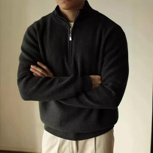 Sweat-shirt demi-fermeture éclair de haute qualité pour hommes 100% coton demi-fermeture éclair pull sweat-shirt - Product Image 6