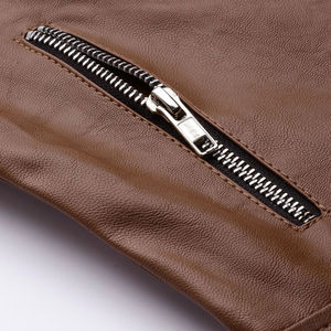 แจ็กเก็ตหนังระบายอากาศได้ดีสำหรับผู้หญิงสำหรับฤดูหนาวลวดลายทึบ - Product Image 5