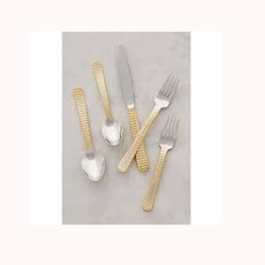 Juego de Cubiertos de Acero Inoxidable Plateado con Oro, Mango Creativo, Juego de Cubiertos Elegante de Acero con Resina Epoxi de Instalación Rápida - Product Image 1