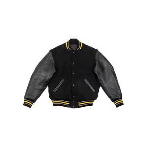 Chaqueta de béisbol de retales con patrón de letras y cuello levantado personalizado Unisex, ropa deportiva Formal para hombre, abrigo de invierno estilo Letterman - Product Image 4