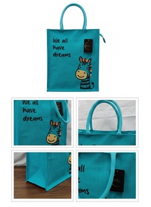 Sac à vin urbain en jute teint écologique, portable, durable, pour 2 personnes, en fibre naturelle, réutilisable, biodégradable - Product Image 3