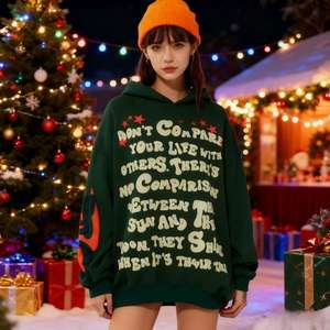 2026 <b>Men</b> Winter Fashion <b>Hoodie</b> High Street Style Long <b>Lined</b> Pullover Polyester/Cotton Heavyweight <b>Fleece</b> Plain Dyed Puff Foam - Product Image 1