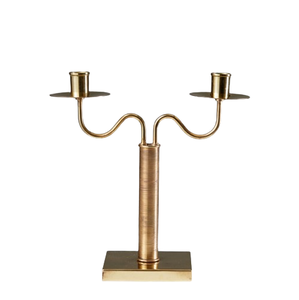 Venta directa de fábrica, diseño clásico dorado de 2 candelabros, 25x11x15,5 cm, decoración del hogar - Product Image 1