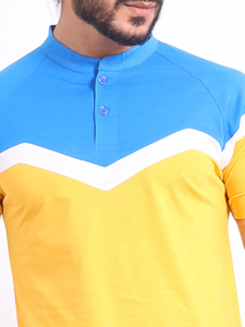 Vente chaude Premium Mercerisé Imprimé pour Polo Neck Demi Manches T-Shirt 100% Confortable Élégant Casual Wear Mode Régulier - Product Image 3