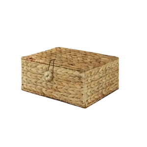 OEM Vintage Natural Water Hyacinth Storage Boxes Eco-friendly Flexible <b>Lid</b> Multifunctional Household Bin Made in Vintage Style - Product Image 2