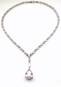 Collar de novia de diamante de moissanita en forma de marquesa completamente blanca, joyería personalizada de excelente corte, hermoso regalo de boda para ella - Product Image 4