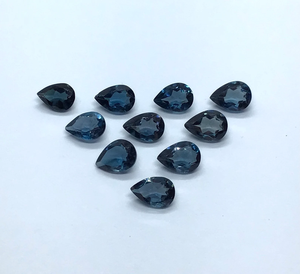 Topaze bleue de Londres naturelle de qualité AAA 14x10 coupe poire à facettes pour la fabrication de bijoux en pierre bleue pierre précieuse en vrac - Product Image 1