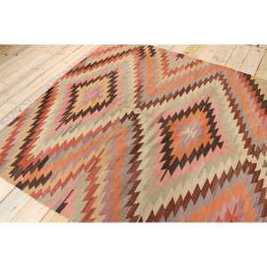 Tapis vintage 5,9x8,4 pieds, tapis turc, tapis persan orange en laine - Product Image 4