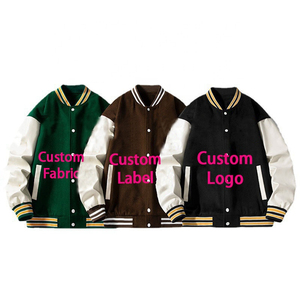 Chaqueta Deportiva Varsity Unisex Personalizable al por Mayor con Mangas de Cuero, Chaquetas Lisas para Hombre para Invierno, Últimos Diseños - Product Image 4