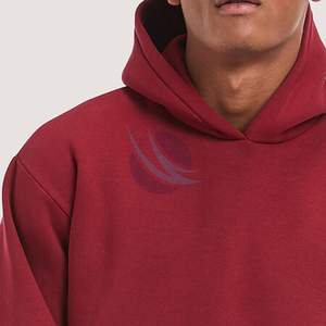 Hombres sudaderas con capucha sudadera Casual Color sólido logotipo personalizado impresión hombres Material polar con capucha de gran tamaño Boxy Fit Sudadera con capucha - Product Image 5