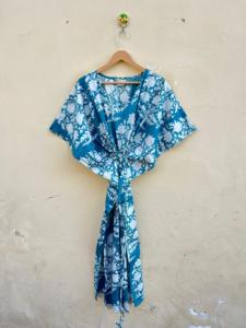 Surdimensionné Boho Floral Coton Caftan Robe À La Main Beachwear Maternité Cover-Up pour Maison Plage Été Mode Belle Fleur - Product Image 6