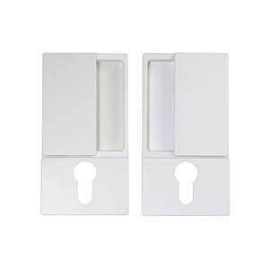 Manija empotrada de puerta AGB Wave con orificio (Puerta de 38-50mm), blanco - Product Image 1