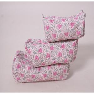Indian Cotton Durable <b>Large</b> Capacity Waterproof Fashion Portable Travel Makeup <b>Bag</b> Printed Zipper for <b>Cosmetic</b> Pouch - Product Image 4