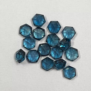 Piedra preciosa suelta con forma de hexágono facetado de Topacio Azul Londres Natural de 8mm, el mejor precio al por mayor, Topacio cortado personalizado de proveedores verificados - Product Image 1