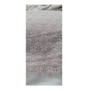 Vente à l'exportation Broderie Partout Avec Fil Rose Viscose Georgette Dyable Tissu pour Sarees Lehenga Blouses et Dupattas - Product Image 2
