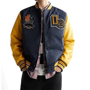 Blouson aviateur universitaire Letterman vintage pour hommes en peau de vache écologique personnalisable pour l'hiver concevez votre propre serviette en chenille - Product Image 1