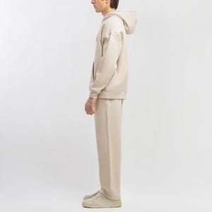 Conjunto Deportivo para Hombre Color Beige Arena, Sudadera con Capucha Extra Grande y Pantalones Deportivos de Felpa, Conjunto Informal de Invierno Cálido para Estar en Casa - Product Image 4