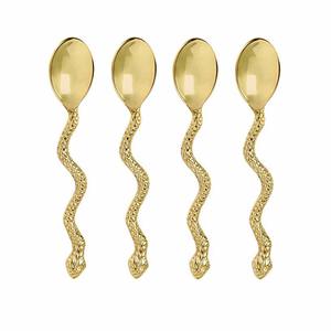 Cubiertos de Acero Inoxidable Chapados en Oro que Añaden un Toque de Elegancia, Sostenibles y Listos para Fiestas, para Comidas Informales y Servicios de Mesa Formales - Product Image 1