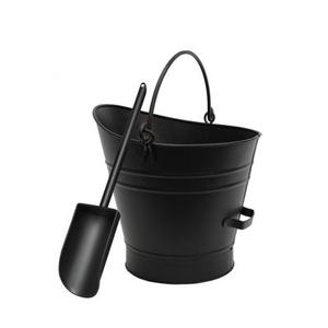 Tall vintage style iron <b>coal</b> bucket with large grip and functional flared opening for easy ash and <b>coal</b> transfer - Product Image 3