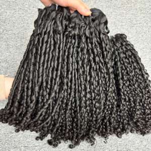 วิกผมต่อผมมนุษย์สีดำธรรมชาติขนาด10-30นิ้วสำหรับพิกซี่ผมหยิกแบบดิบจากเวียดนาม - Product Image 4