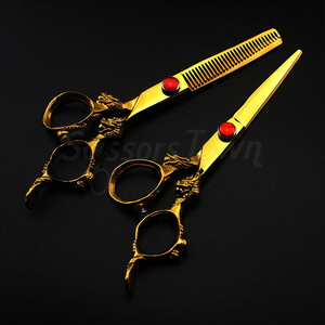 Salon professionnel Dragon ciseaux amincissants cisailles en acier inoxydable poignée confortable dents pointues pour la coupe de cheveux - Product Image 3