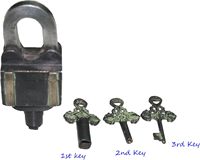 Serrure de jardin robuste au look vintage Cadenas intelligent carré en laiton fonctionnel avec 6 clés (ensemble de 3x2) Puzzle de verrouillage délicat