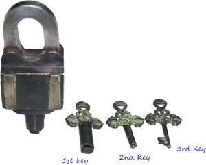 Vintage Look Heavy Duty Garden Lock Functional Brass <b>Square</b> Smart Padlock with 6 Keys (3x2 Set) Tricky Lock Puzzle - Product Image 3
