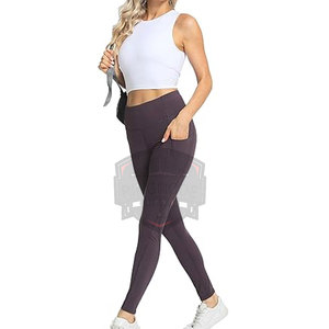 Legging de sport pour femme, vente en gros, vêtements de sport, longueur intégrale, sans couture, taille élastique, couleur unie, respirant, séchage rapide, écologique, haute performance - Product Image 4