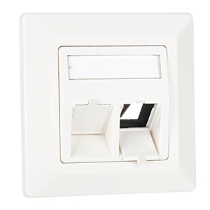 Set di telai vuoti 2 volte bianco puro per moduli Keystone RJ45 - Product Image 1