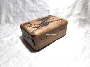 Caja de Almacenamiento de Joyas Rectangular de Madera Natural Pulida con Acabado Electroquímico, con Tapa con Bisagras, Tema Budista, Decoración de Mesa - Product Image 2