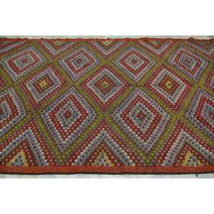 6x44.5 ft Vintage <b>Runner</b> Rug, Turkish <b>Red</b> Ikat Rug - Product Image 4