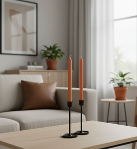 Ensemble de 2 bougies coniques en cire de soja, sans fumée et non parfumées, pour tables à manger, salons, chambres, balcons, mariages et Noël - Product Image 2