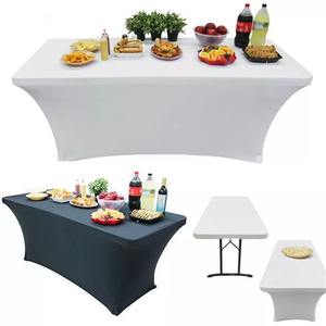 Cubierta de mesa elástica hecha a mano al por mayor de alta calidad 48/60/72 pulgadas forma personalizada Color sólido móvil impermeable mesa a prueba de aceite - Product Image 6