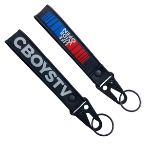 2024 Logo personnalisé marque 3D broderie porte-clés personnalisé Anime broderie porte-clés forme personnalisée porte-clés blanc sûr Polyester - Product Image 4